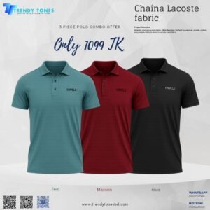 Chaina Jaquered Polo Till Meron Black