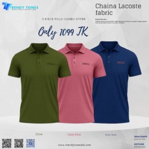 Chaina Jaquered Polo Olive Fade Pink Navy