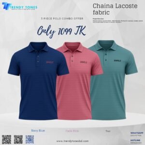 Chaina Jaquered Polo Navy Fade Pink Till
