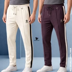 Joggers Combo (Off-white & Maroon) Code- 102