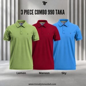 PK Polo combo (Lemon-Maroon-Sky) Code-101